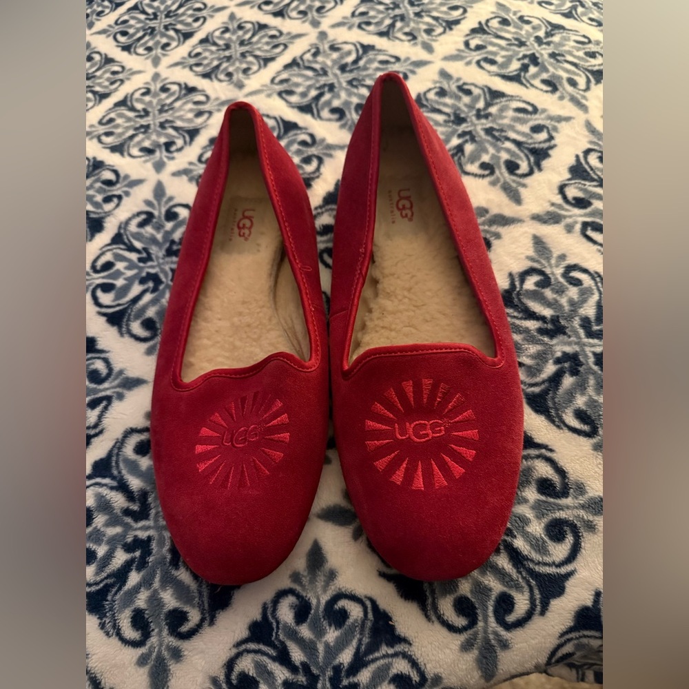 UGG Women's Red Suede Slippers